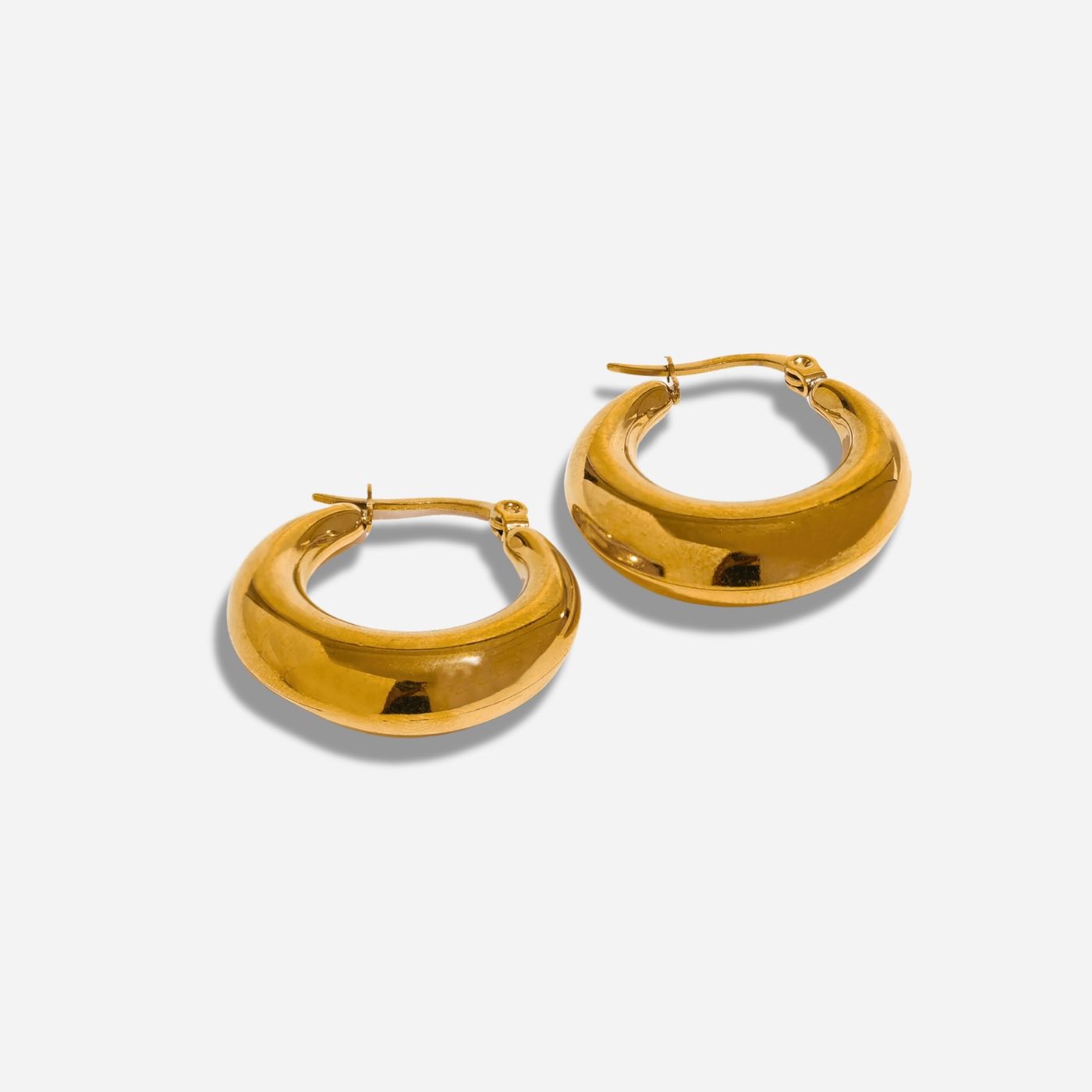 Organic Oval Large Hoop Earrings