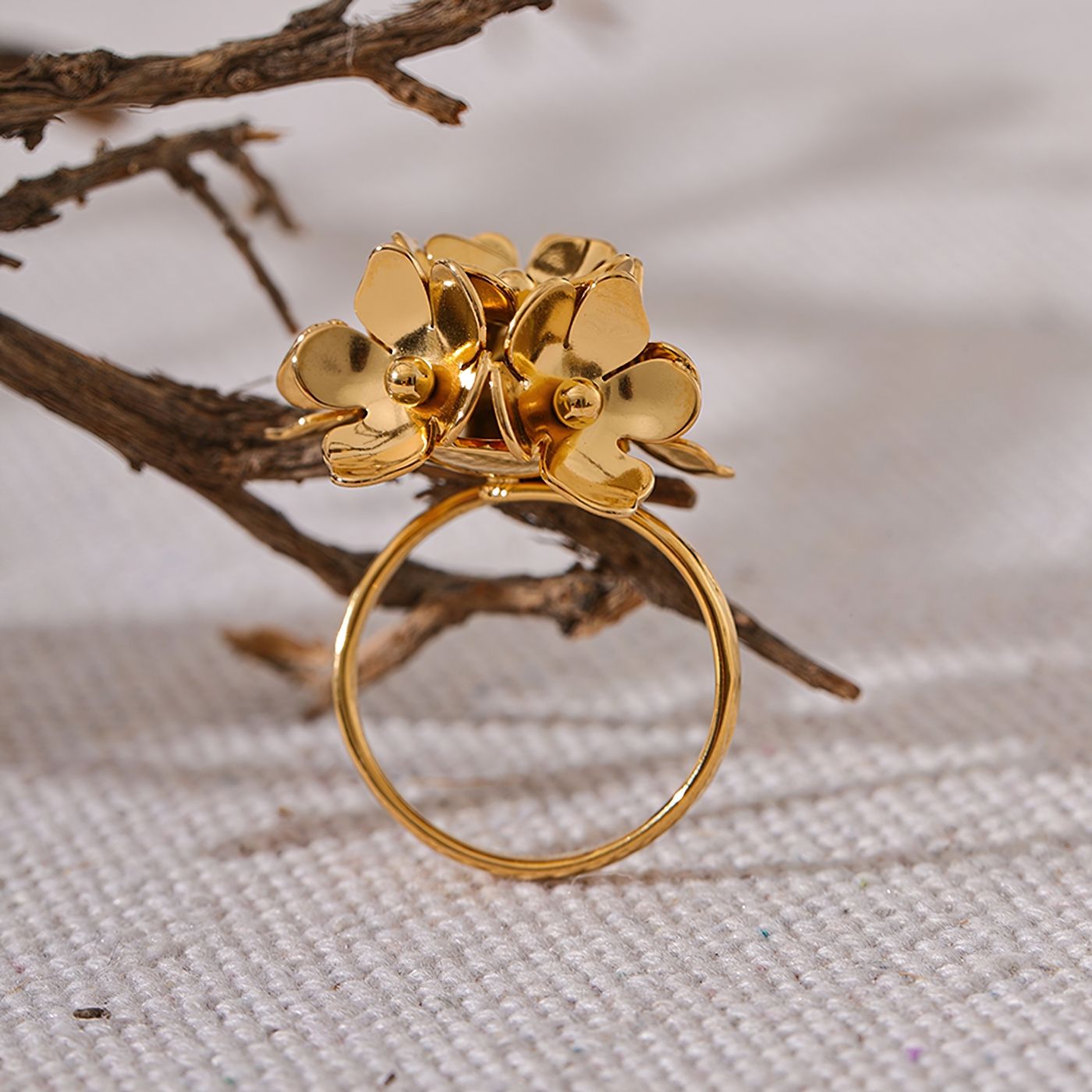 Flowers Adjustable Ring