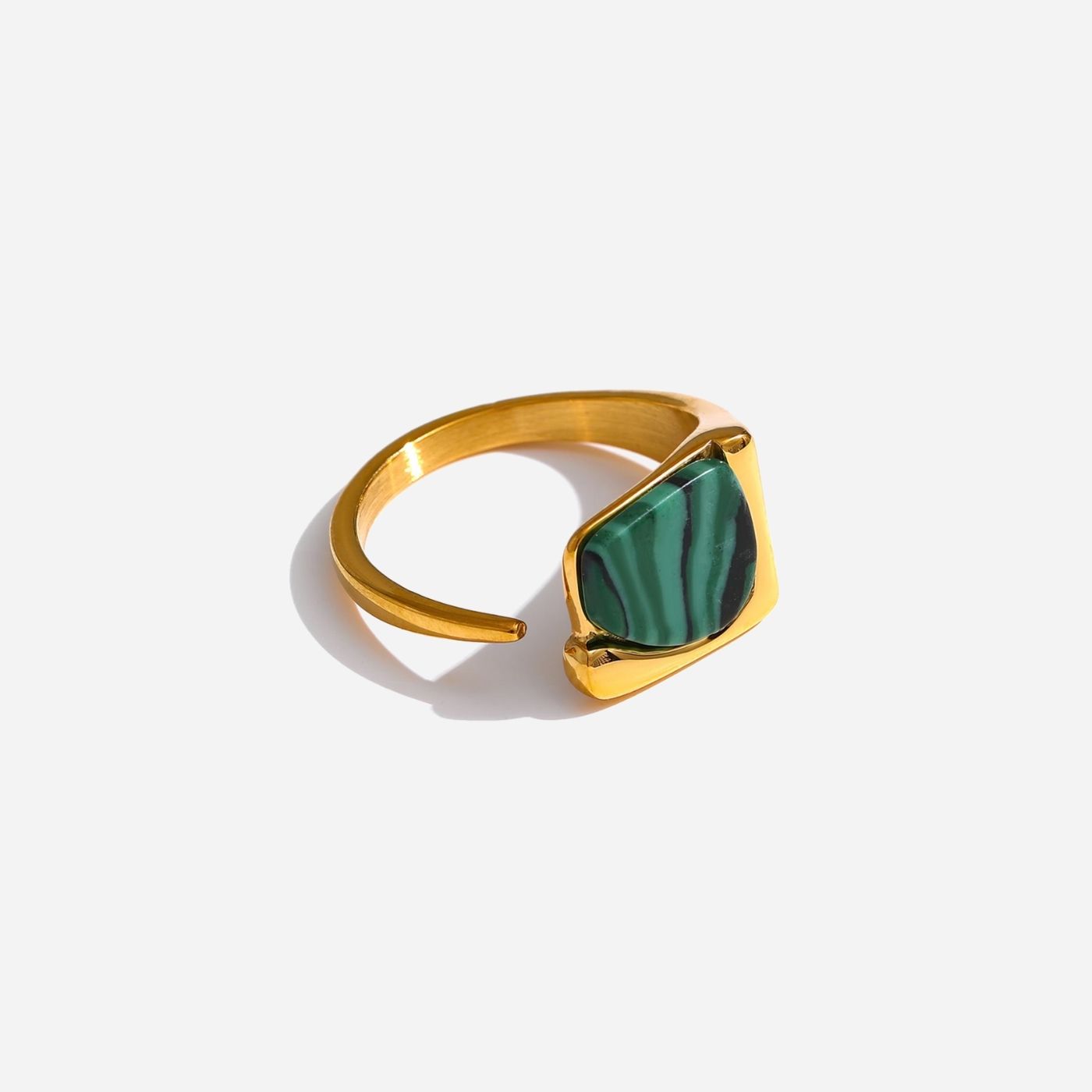 Adjustable Malachite  Ring