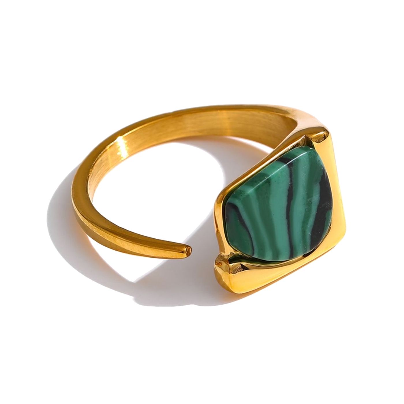 Adjustable Malachite  Ring