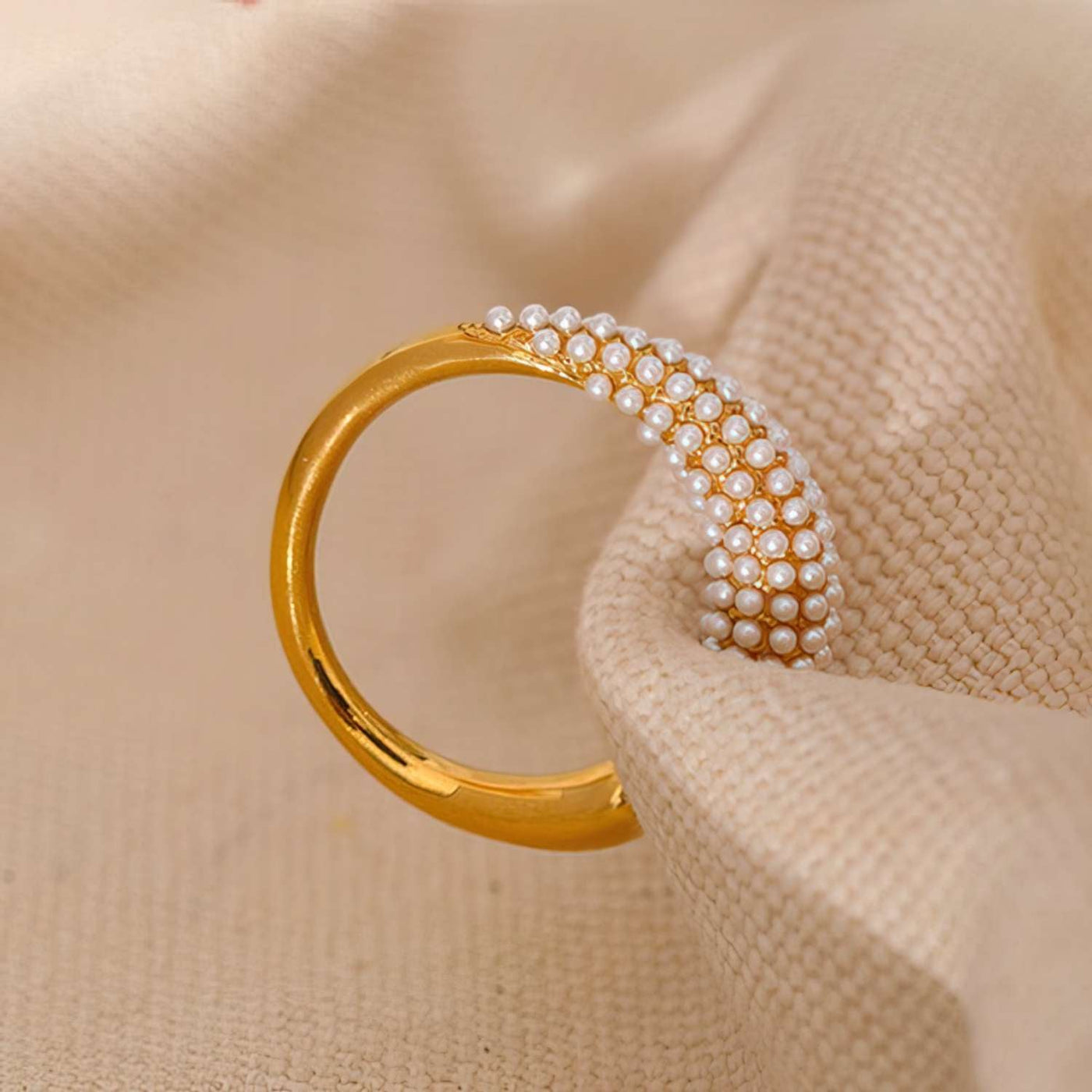 Adjustable Organic Pearl Ring