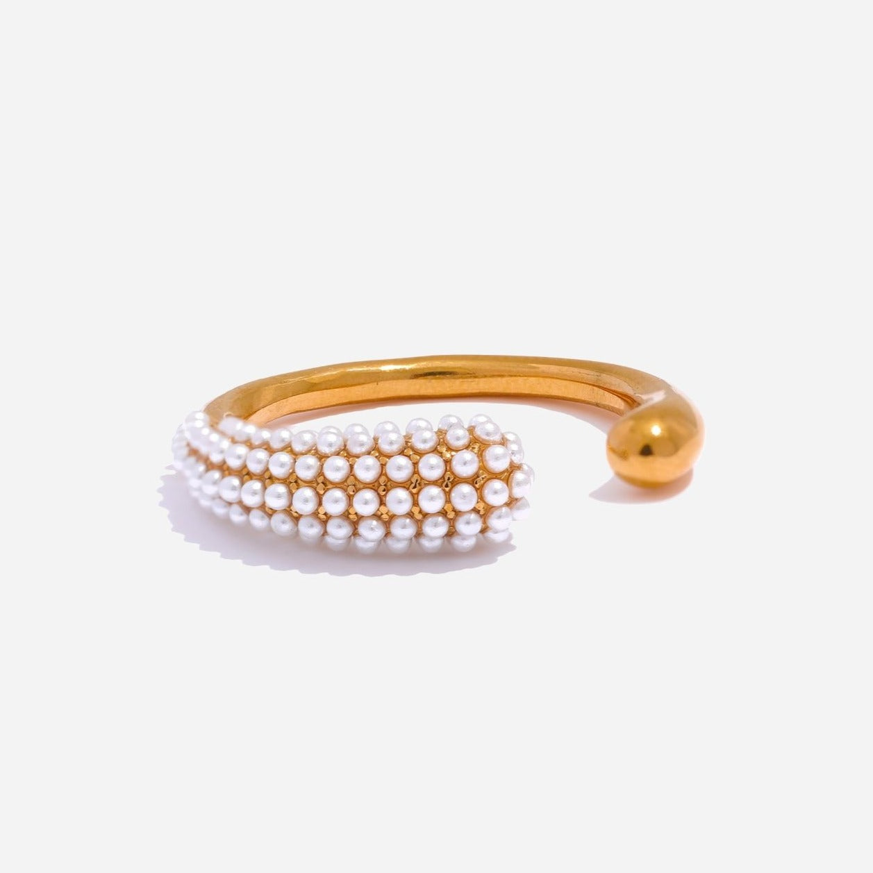 Adjustable Organic Pearl Ring