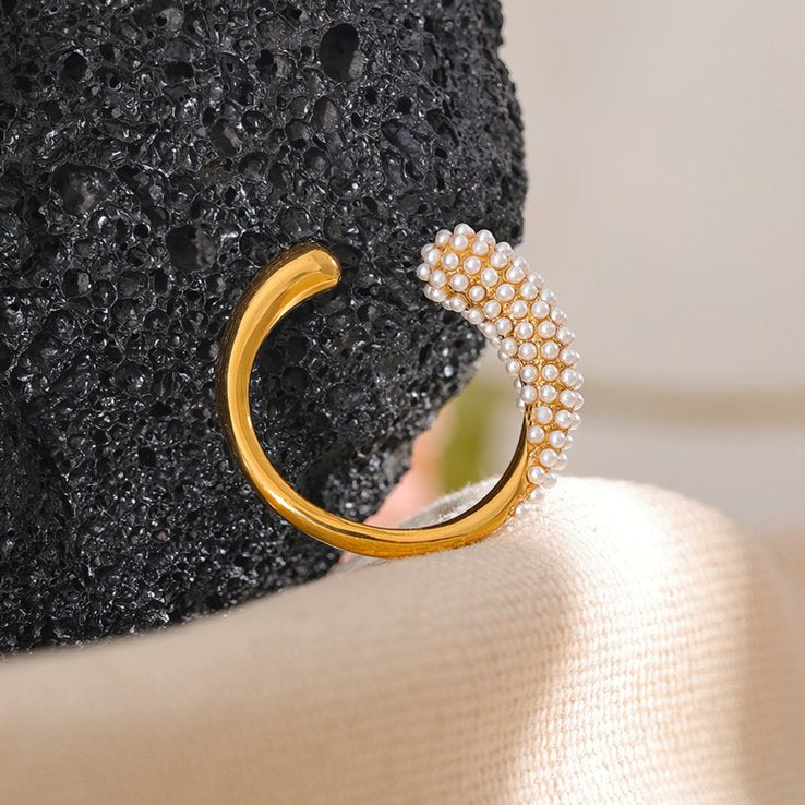 Adjustable Organic Pearl Ring