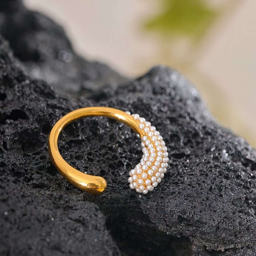 Adjustable Organic Pearl Ring