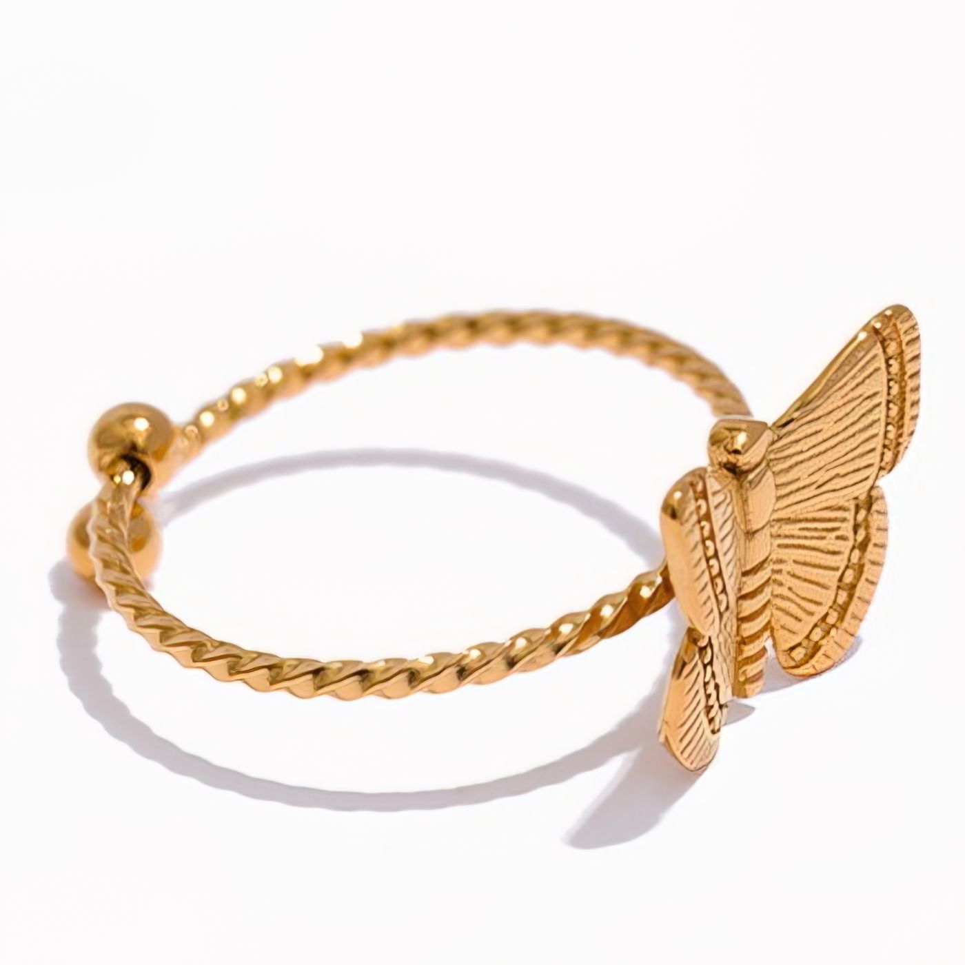 Twisted Butterfly Adjustable Ring