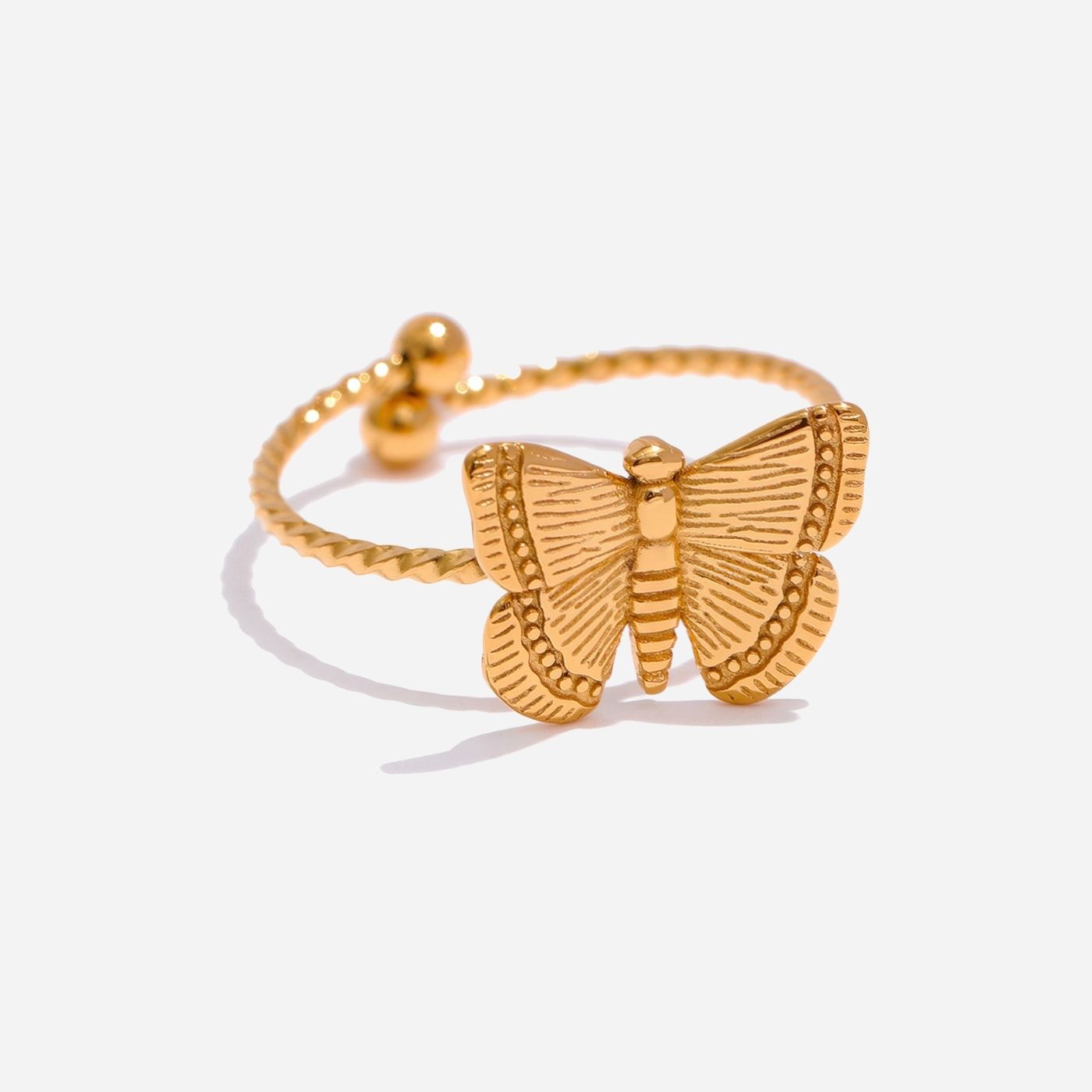 Twisted Butterfly Adjustable Ring