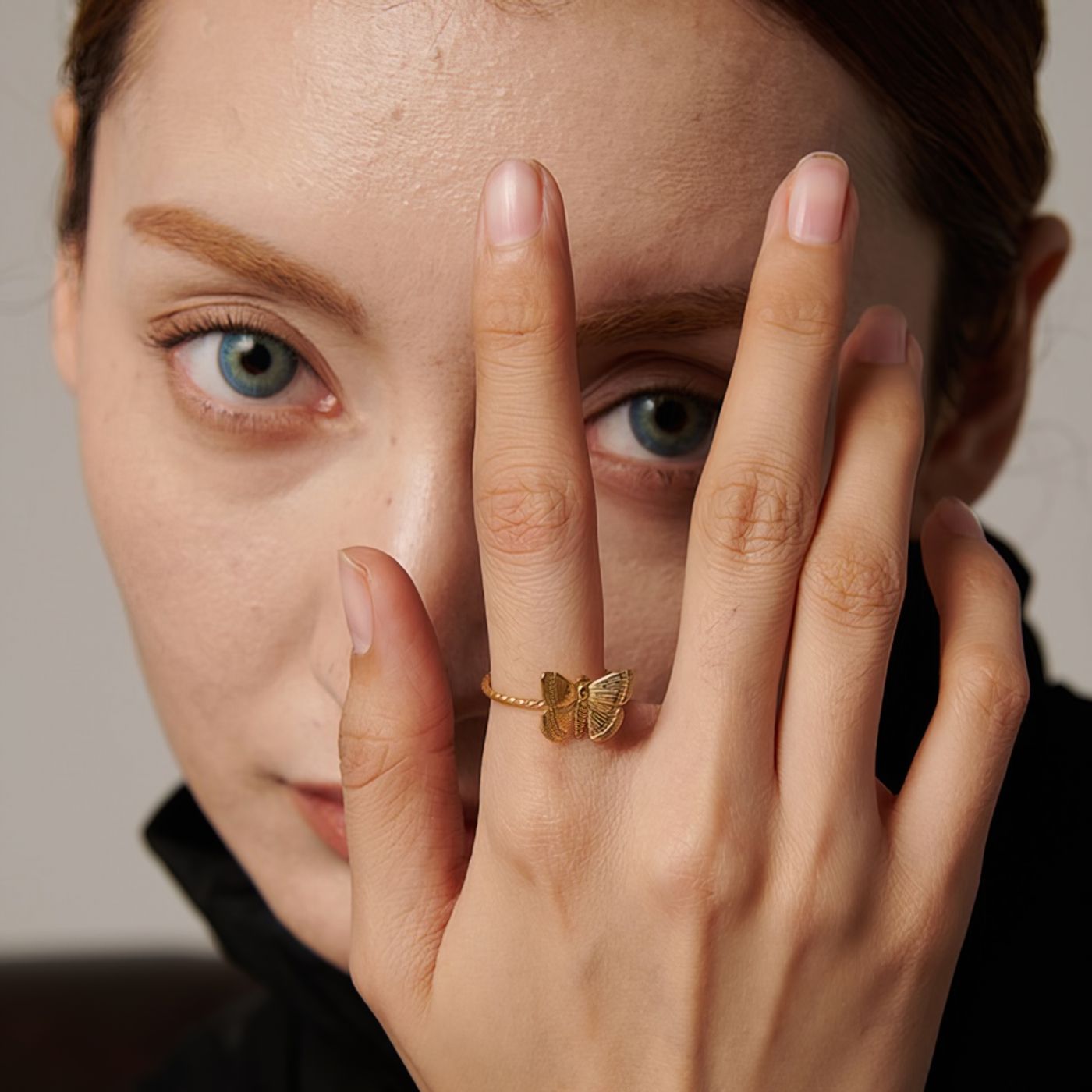 Twisted Butterfly Adjustable Ring