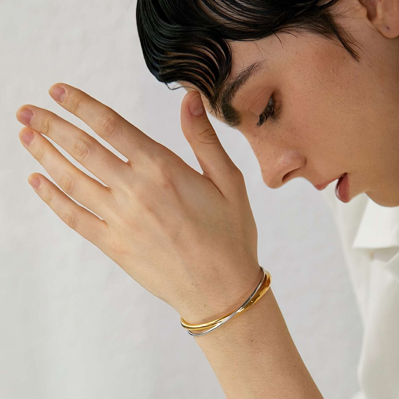 Bracelet manchette double Florence