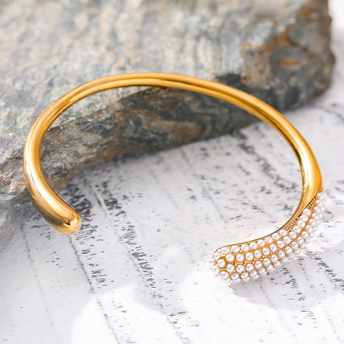 Organic Pearl Cuff Bracelet