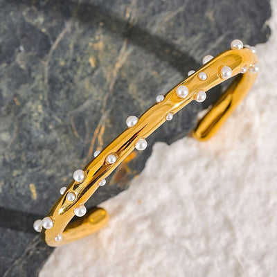 Bracelet manchette en perles biologiques Helen