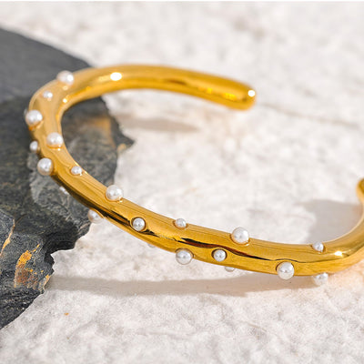 Bracelet manchette en perles biologiques Helen