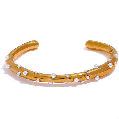 Bracelet manchette en perles biologiques Helen