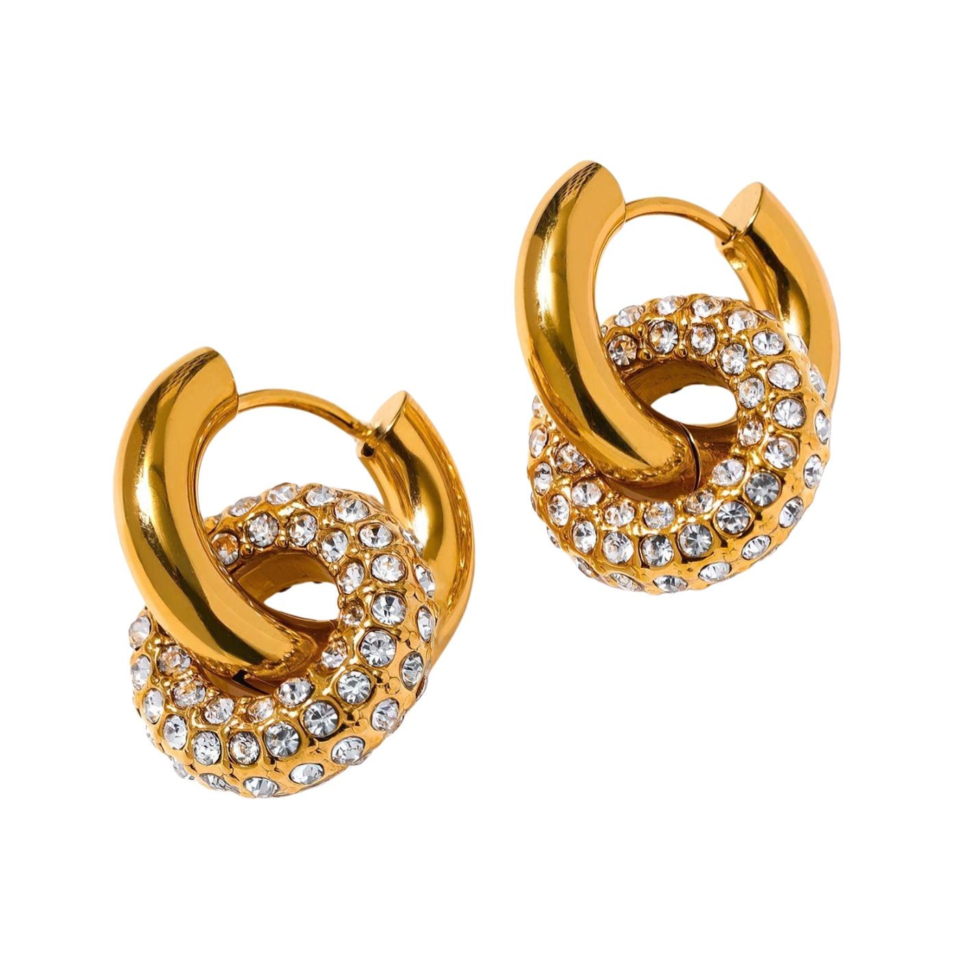 Intertwined Hoop Earrings with Zirconia