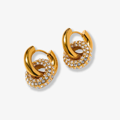 Intertwined Hoop Earrings with Zirconia