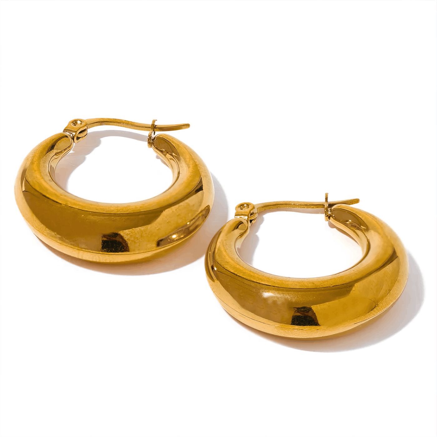 Organic Oval Large Hoop Earrings