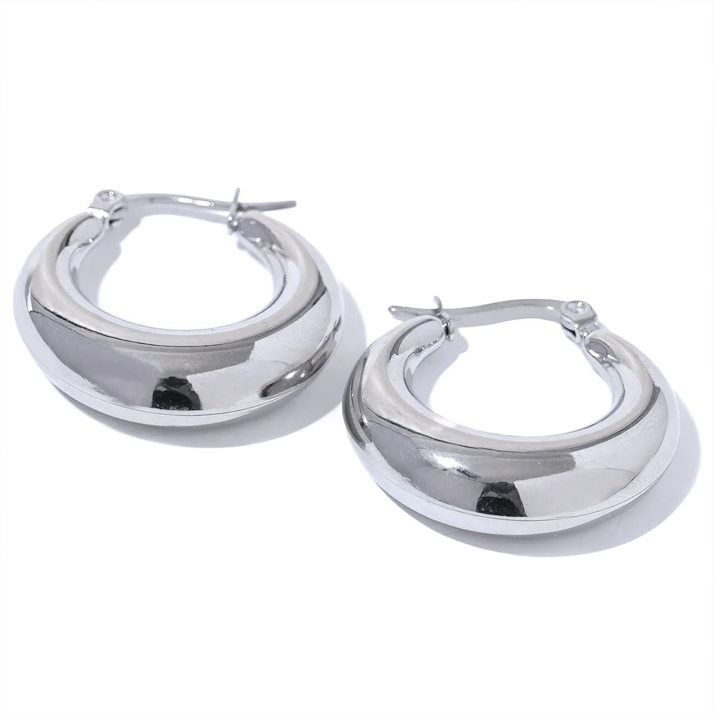 Organic Oval Large Hoop Earrings