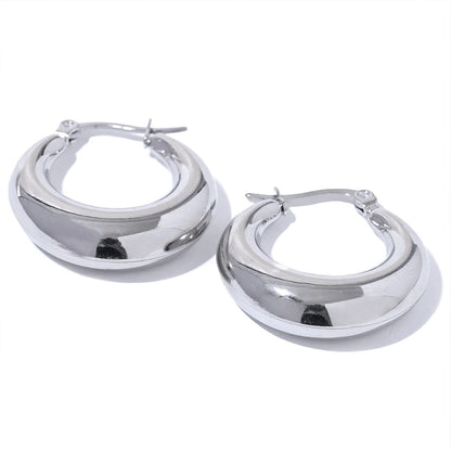 Organic Oval Large Hoop Earrings