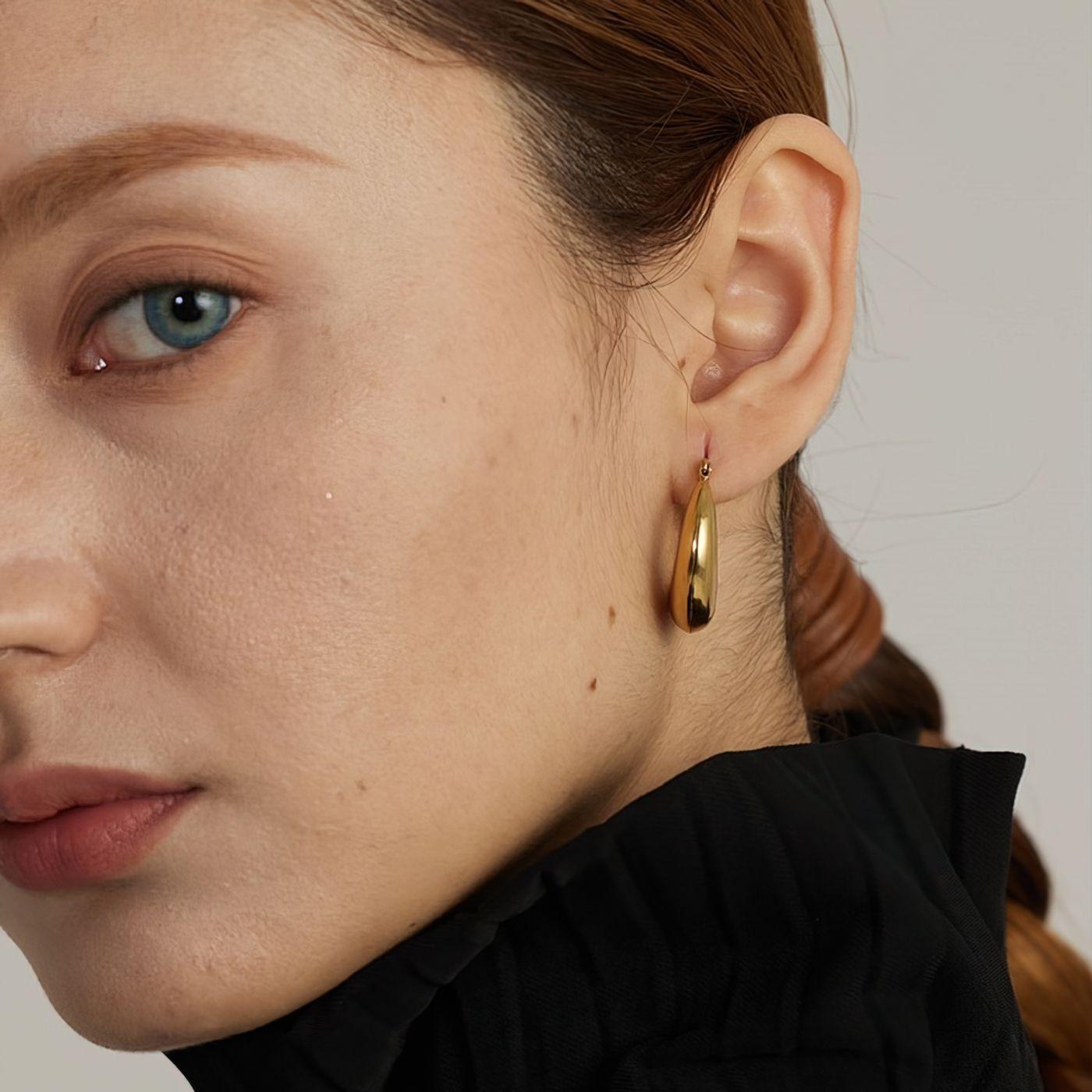 Organic Oval Large Hoop Earrings