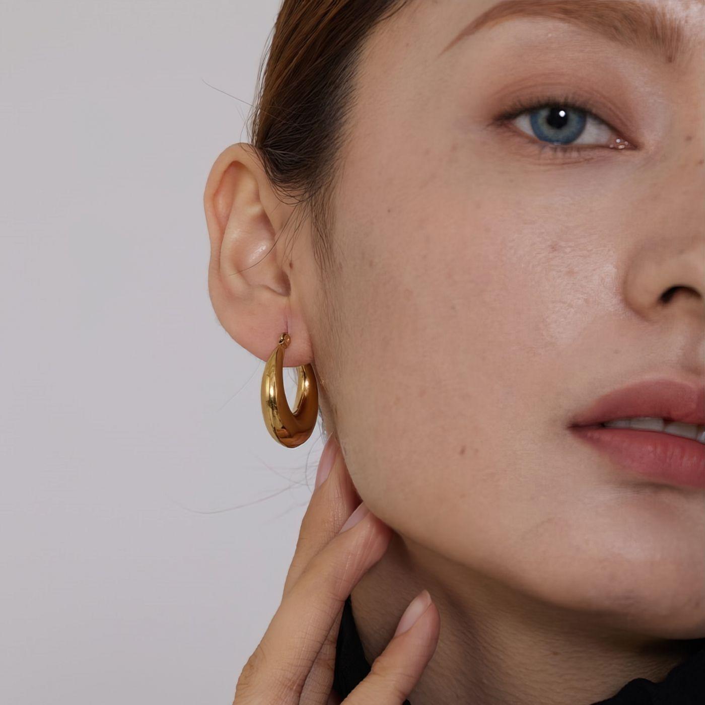 Organic Oval Large Hoop Earrings