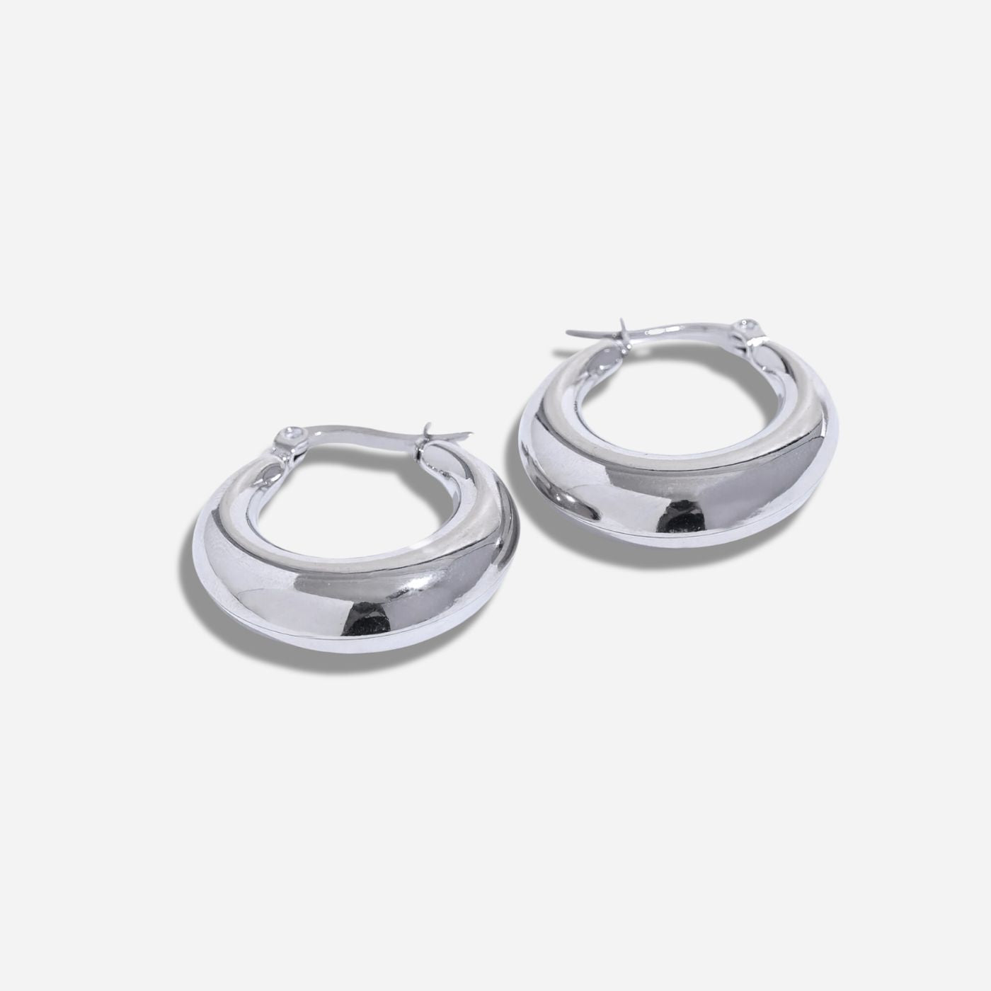 Organic Oval Large Hoop Earrings