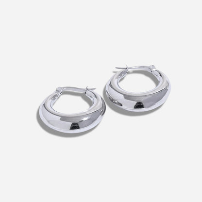 Organic Oval Large Hoop Earrings