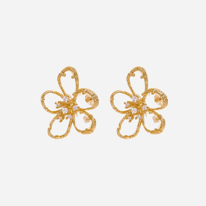 Zirconia Flower Earrings