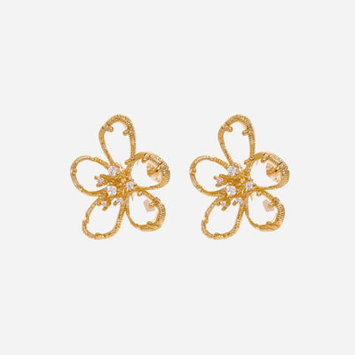 Zirconia Flower Earrings