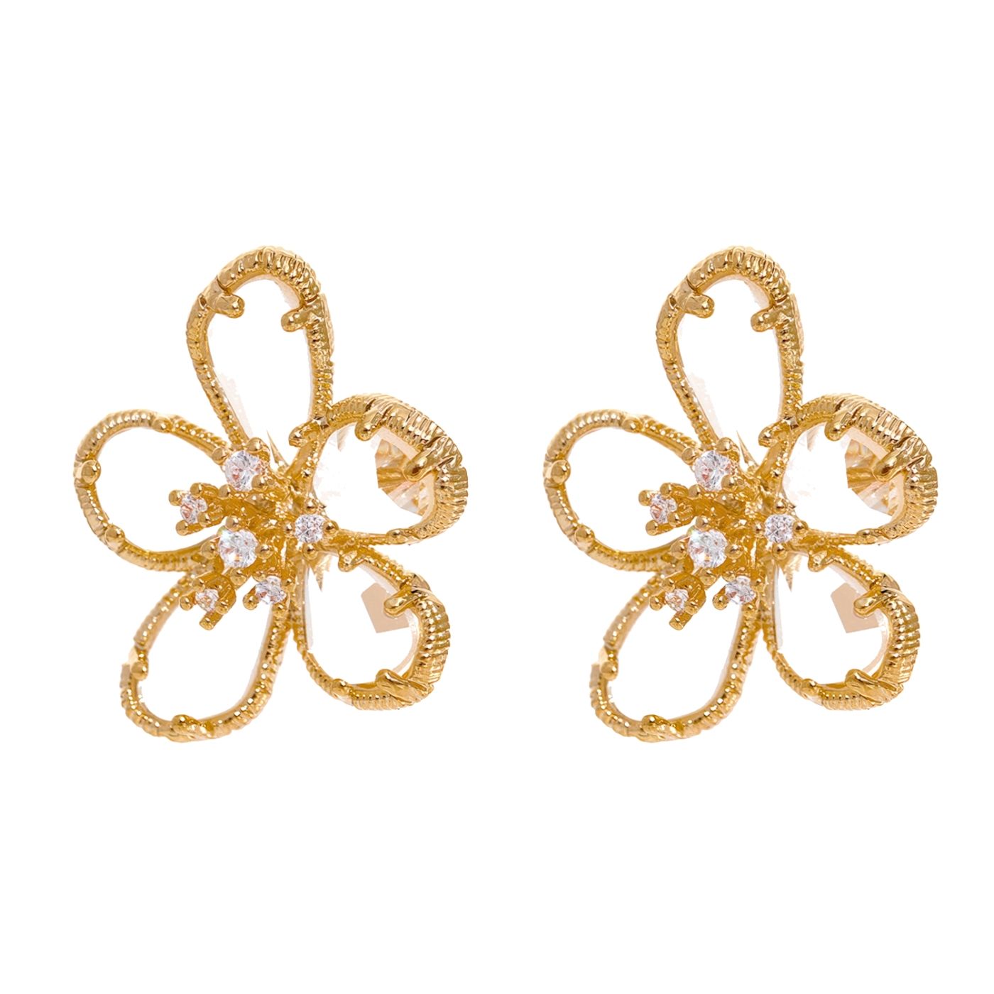 Zirconia Flower Earrings