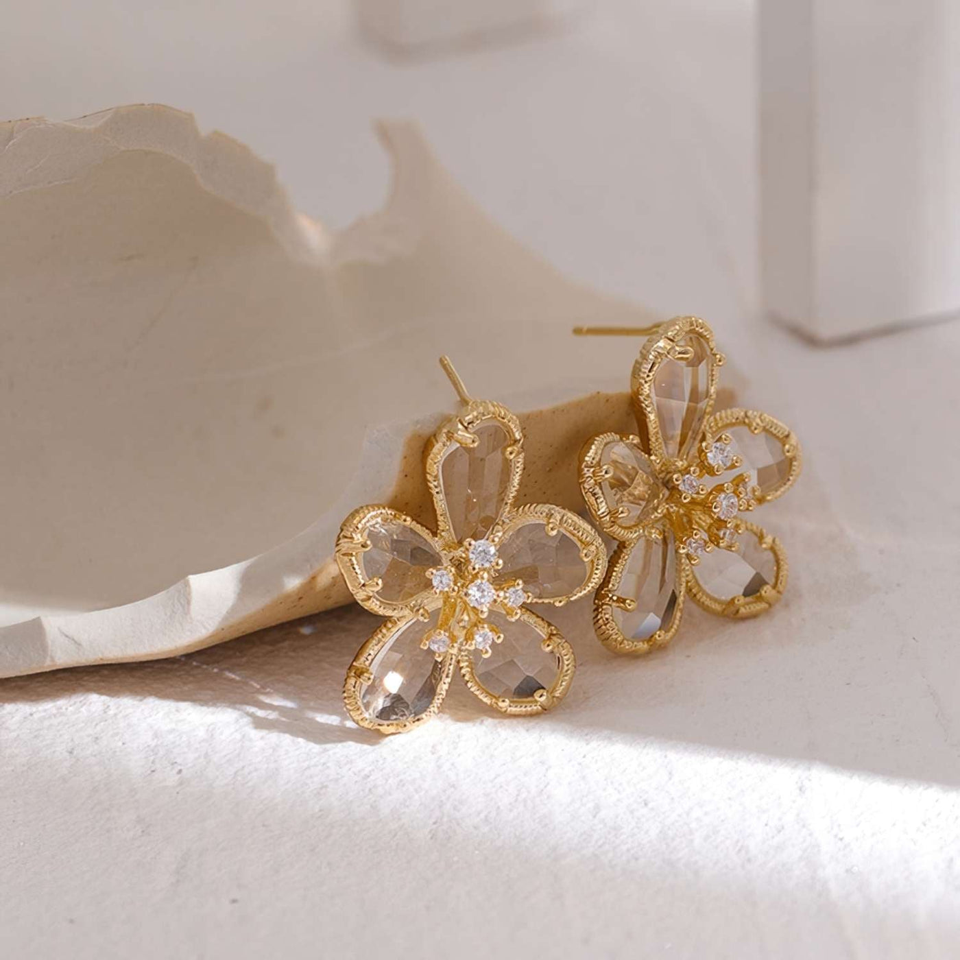 Zirconia Flower Earrings