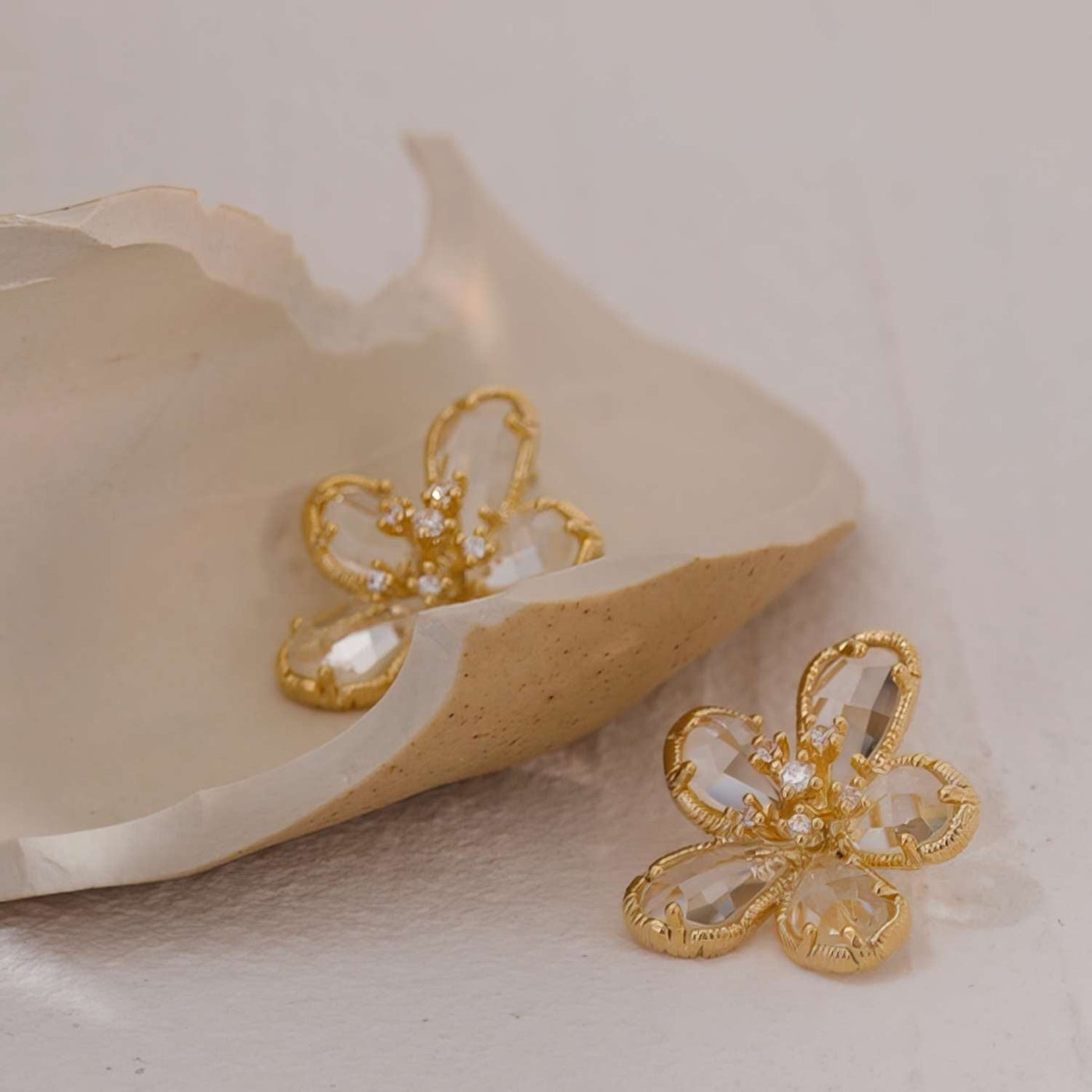 Zirconia Flower Earrings