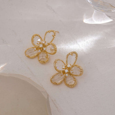 Zirconia Flower Earrings