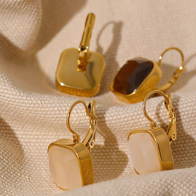 Square Opal Earrings