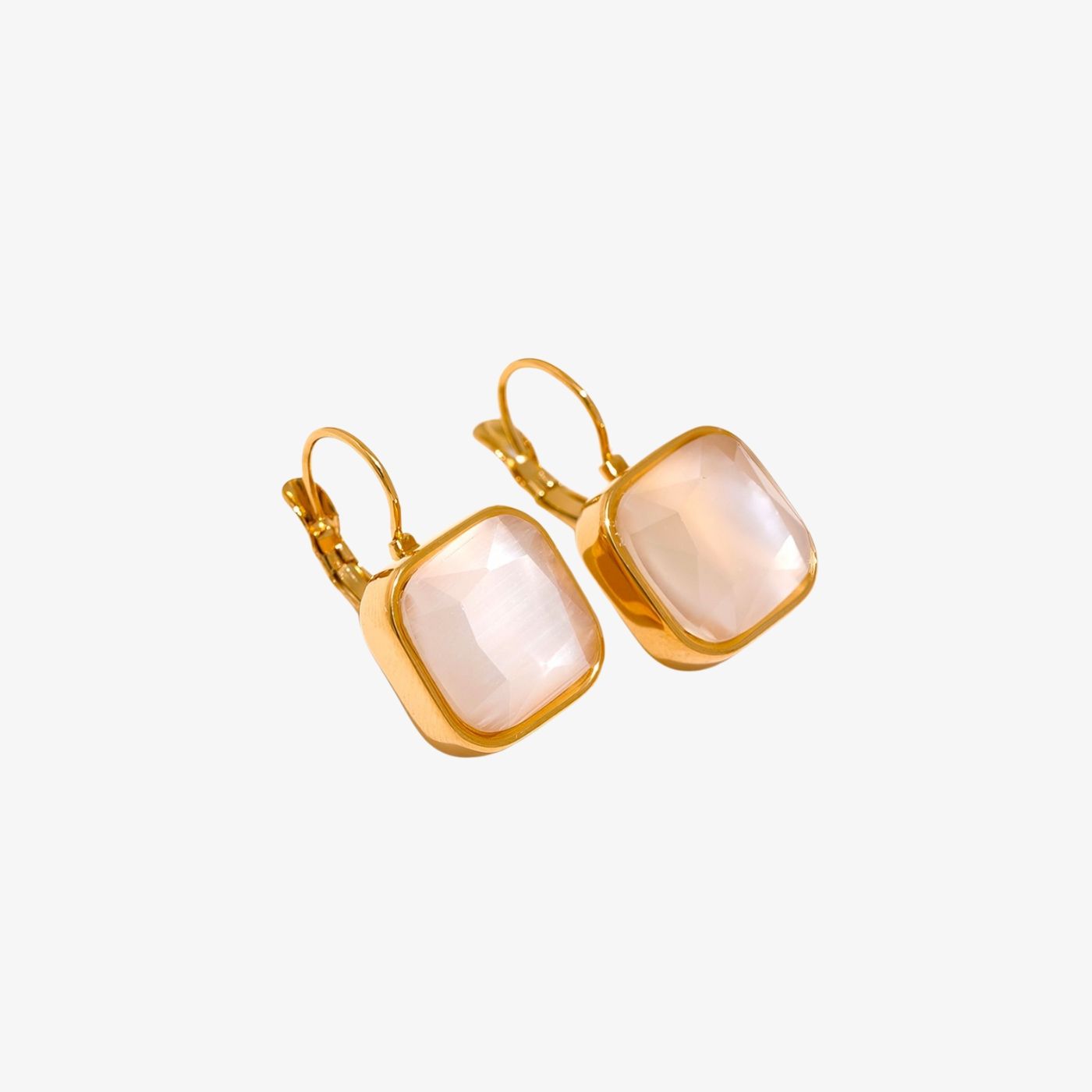 Square Opal Earrings