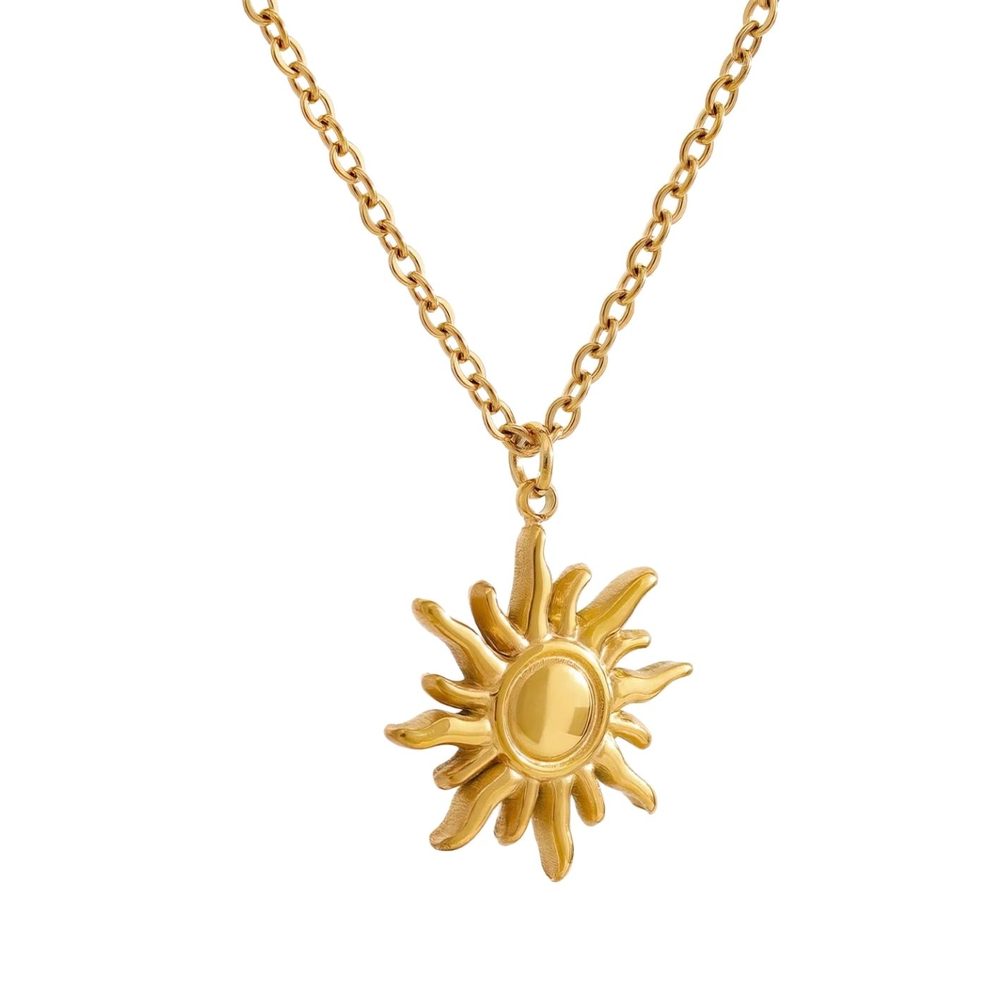 Plated Sun Pendant Necklace