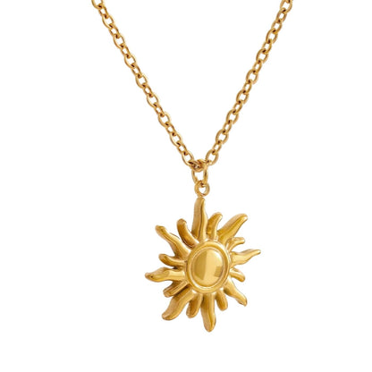 Plated Sun Pendant Necklace