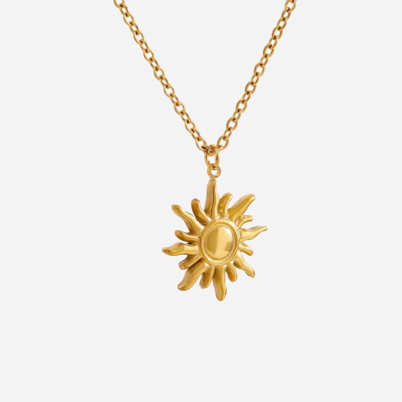 Plated Sun Pendant Necklace