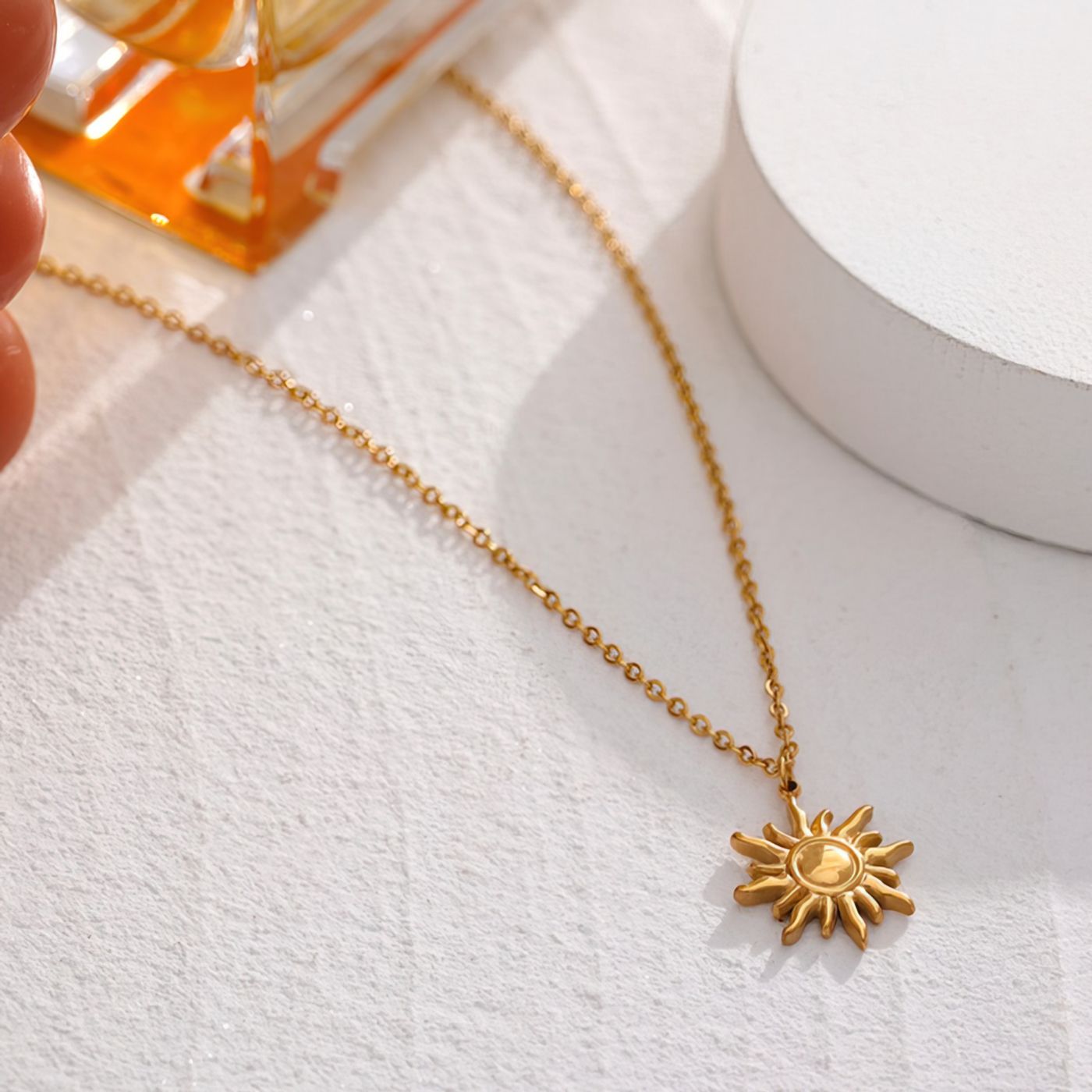 Plated Sun Pendant Necklace