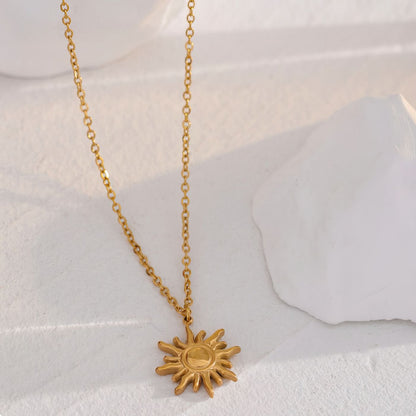 Plated Sun Pendant Necklace