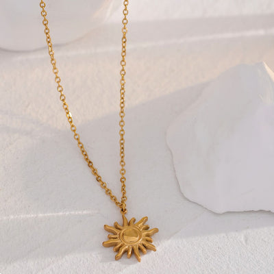 Plated Sun Pendant Necklace