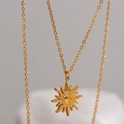 Plated Sun Pendant Necklace