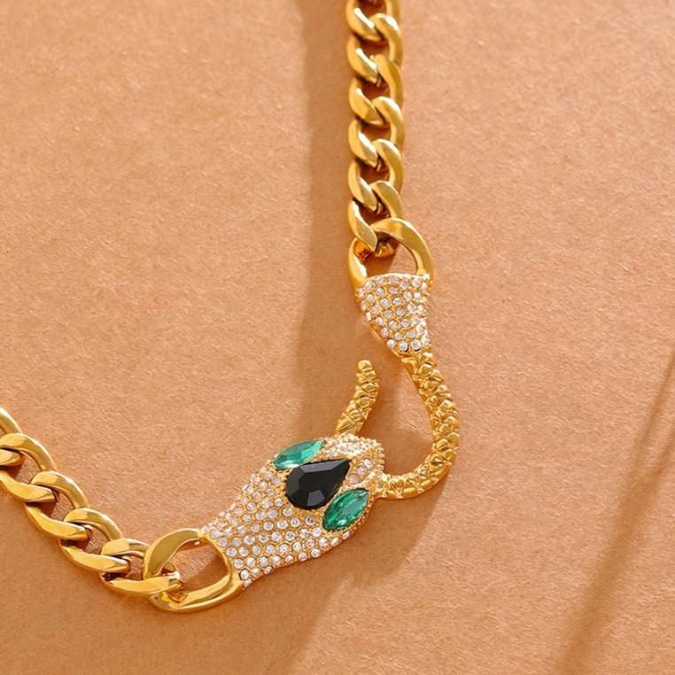 Serpent Necklace with Zirconia