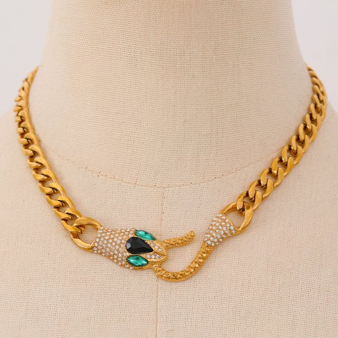 Serpent Necklace with Zirconia