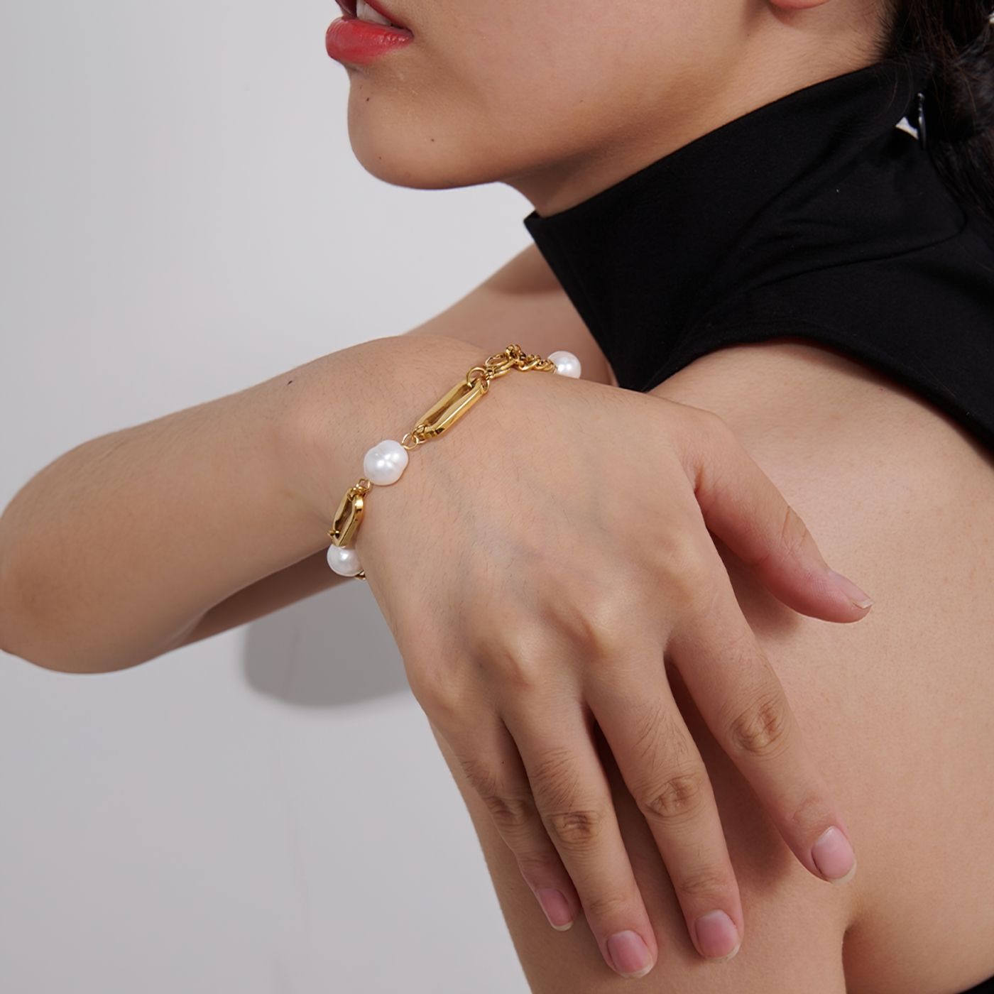 Bracelet avec maillons en perles